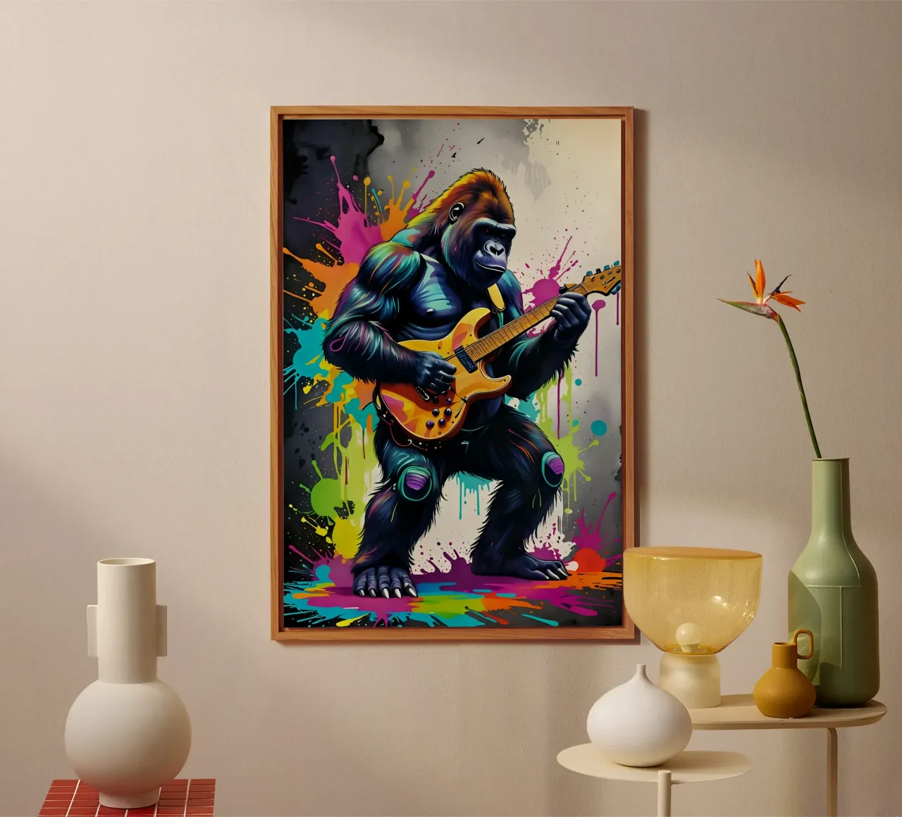 Gorilla suona la chitarra alluminio dibond da MakArena