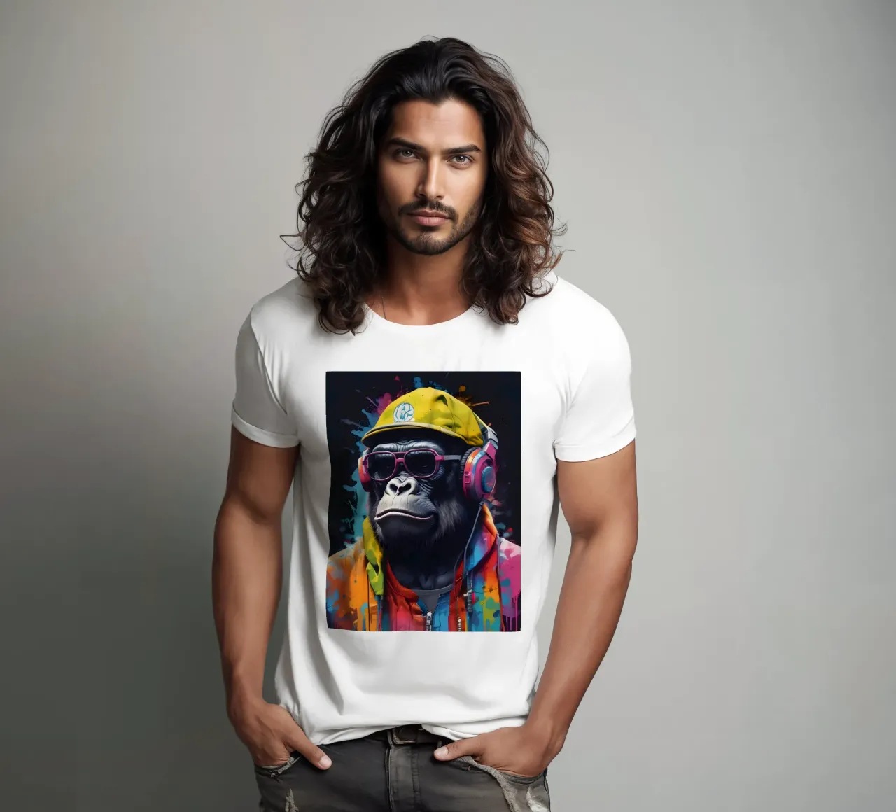 Gorilla in cuffia t-shirt da MakArena