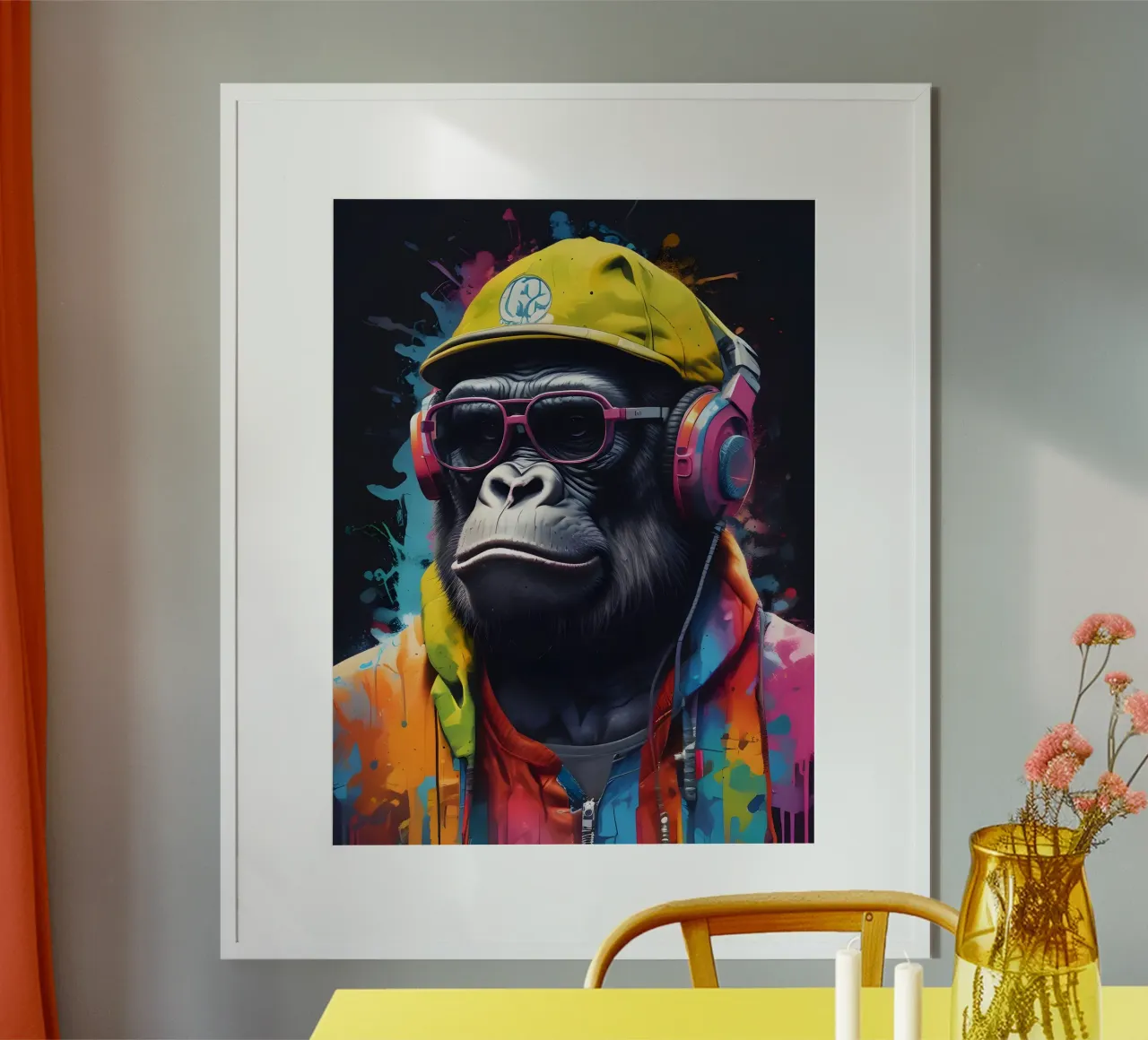 Gorilla in cuffia carta hahnemühle da MakArena