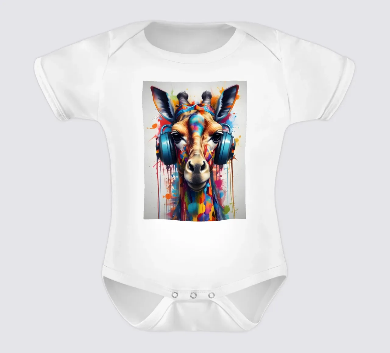Giraffa in cuffia body neonato maniche corte da MakArena