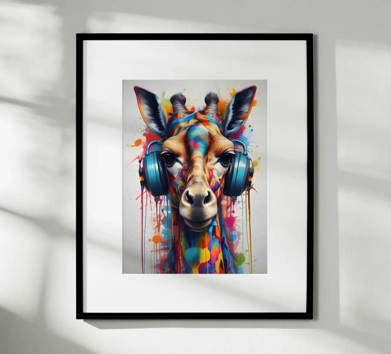 Giraffa in cuffia carta hahnemühle da MakArena