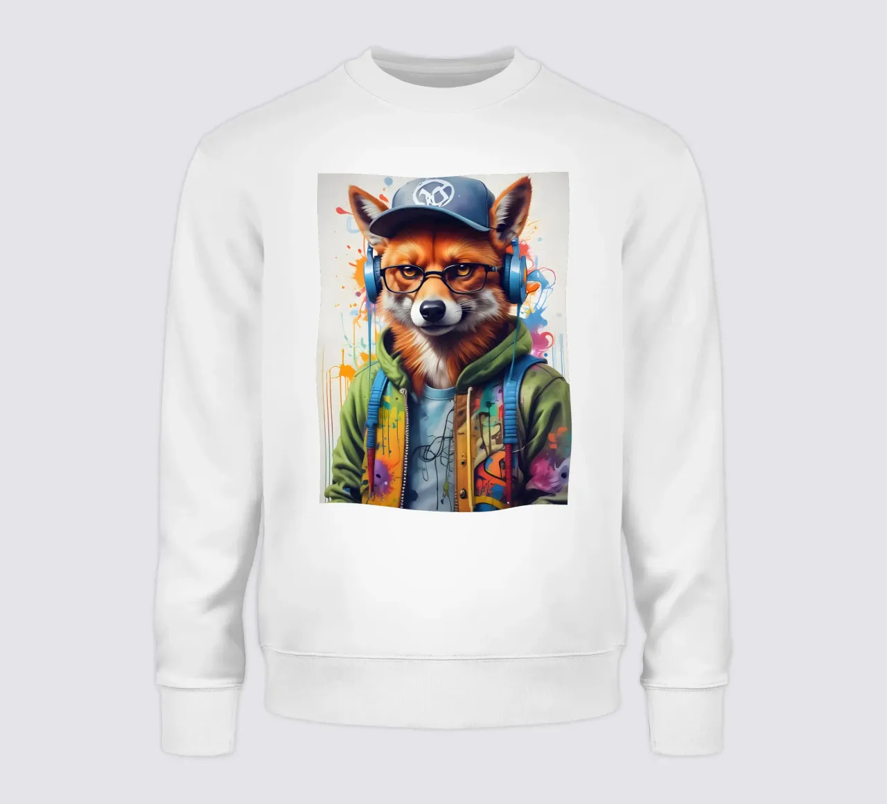 Foxy met koptelefoon sweatshirt van MakArena