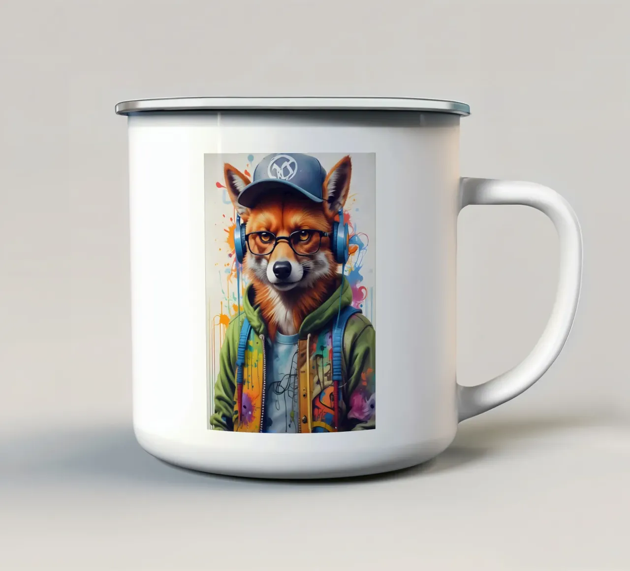 Foxy in cuffia tazza in smalto da MakArena