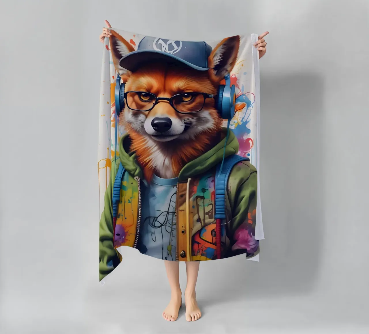 Foxy in cuffia telo mare da MakArena