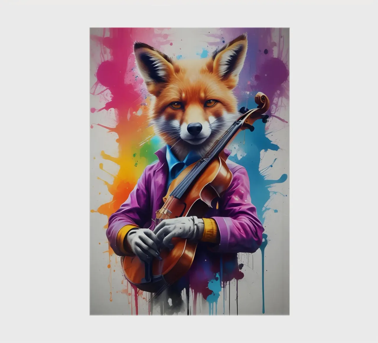 Fox with violin notebook by MakArena