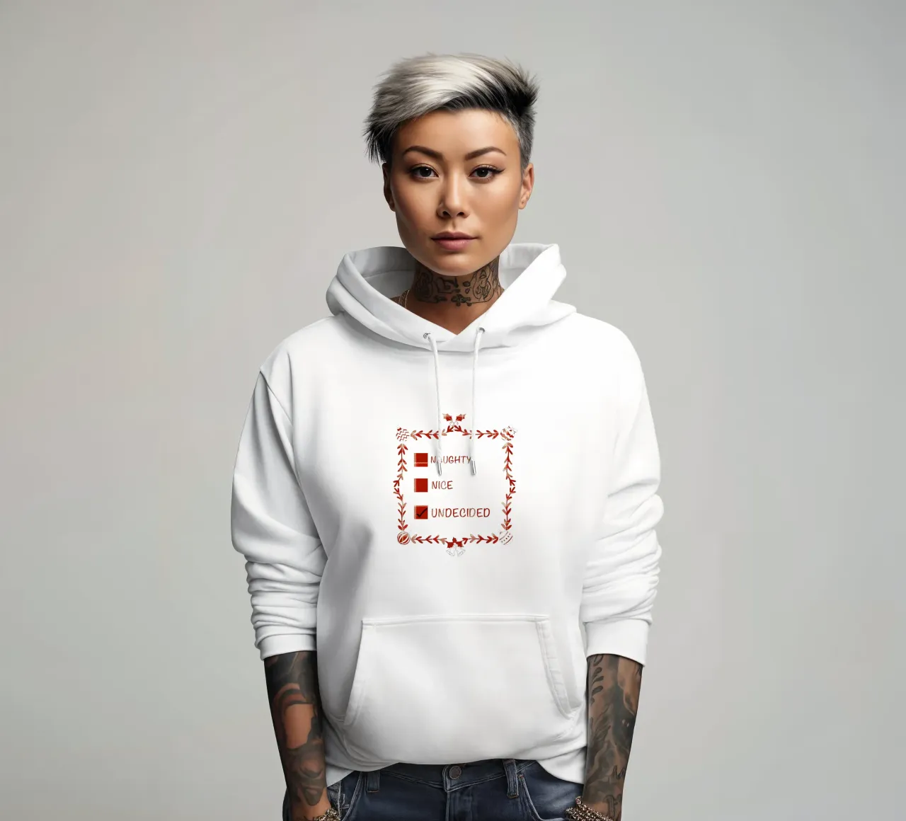 LISTE DE CONTRÔLE POUR LES FÊTES DE FIN D'ANNÉE (VILAIN OU GENTIL) sweat à capuche de ARTOMATIC