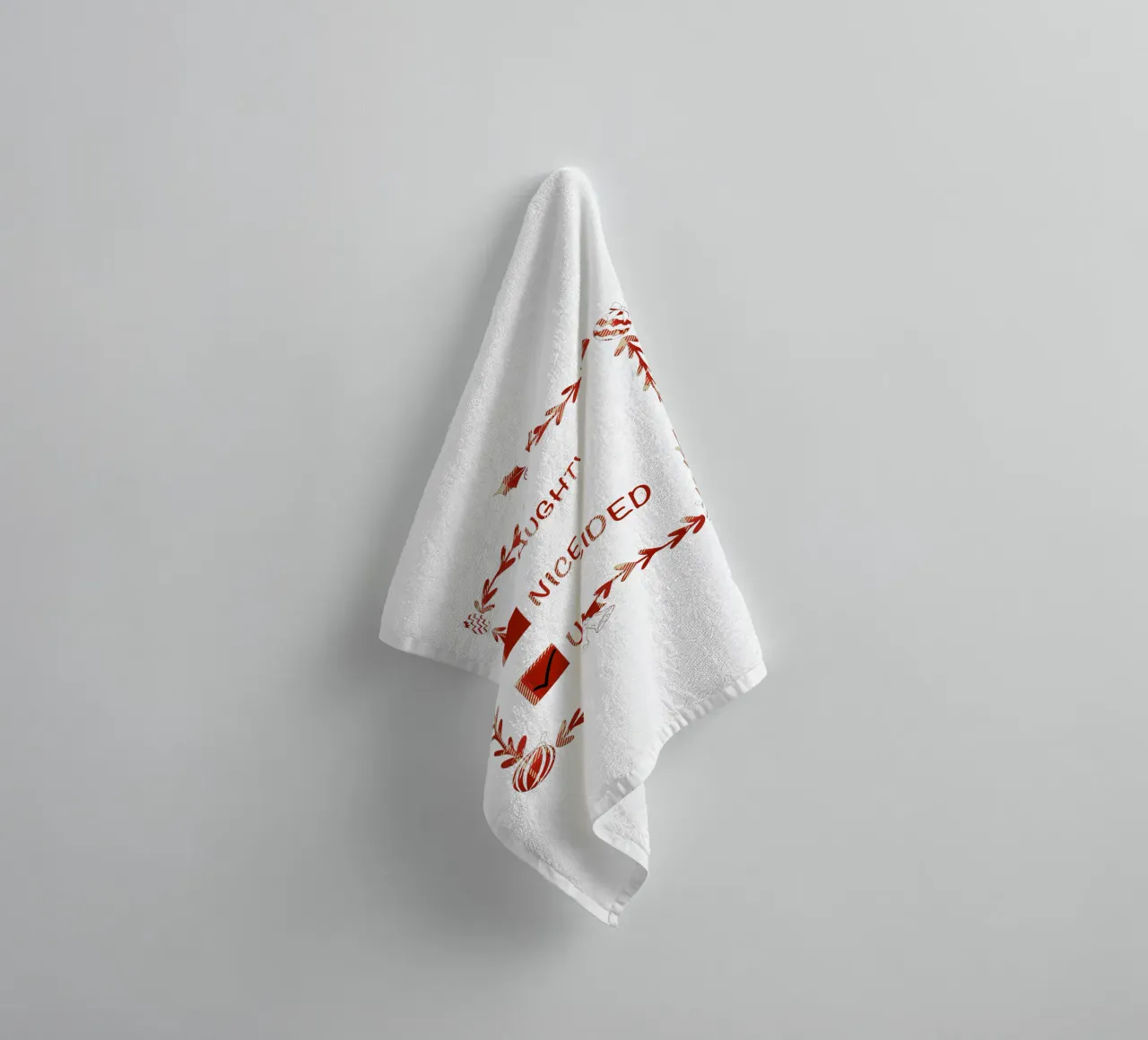 KERSTMIS STOUT OF AARDIG CHECKLIST badhanddoek van ARTOMATIC