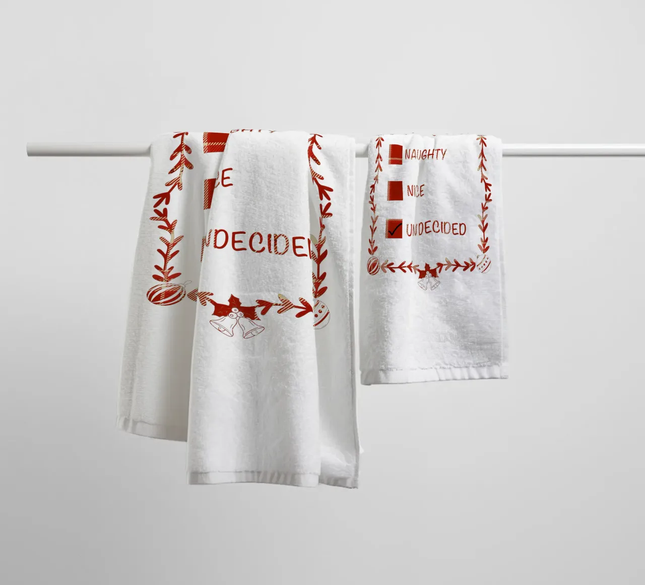 KERSTMIS STOUT OF AARDIG CHECKLIST badhanddoek van ARTOMATIC