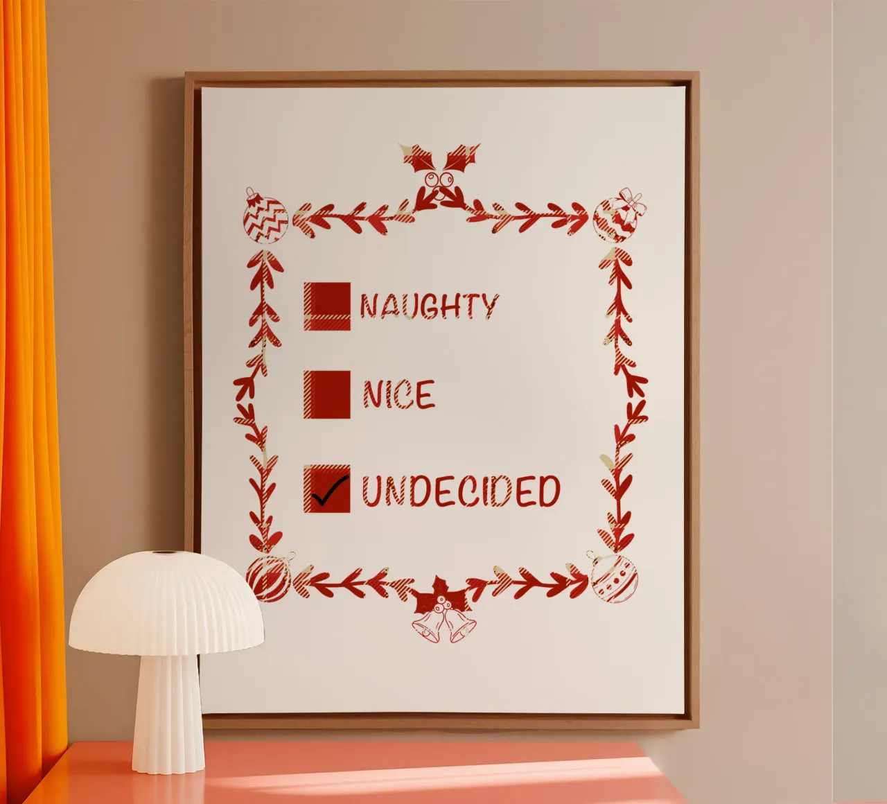 KERSTMIS STOUT OF AARDIG CHECKLIST canvas met Baklijst van ARTOMATIC