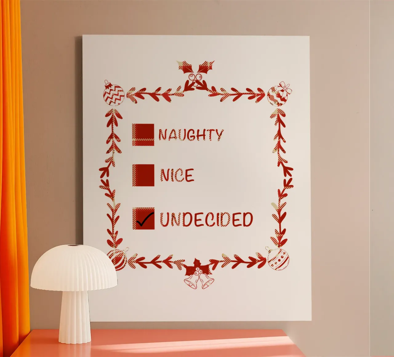 KERSTMIS STOUT OF AARDIG CHECKLIST canvas met Baklijst van ARTOMATIC