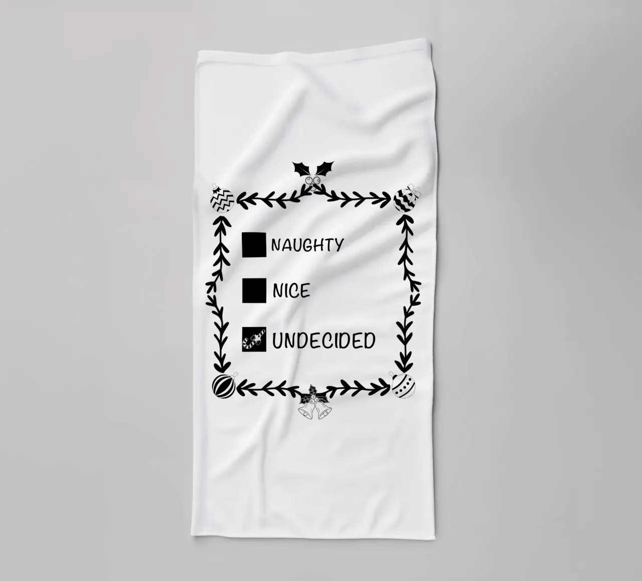 SANTA'S NAUGHTY OR NICE LIST towel by ARTOMATIC