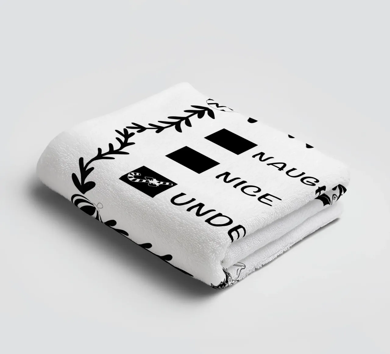 SANTA'S NAUGHTY OR NICE LIST towel by ARTOMATIC