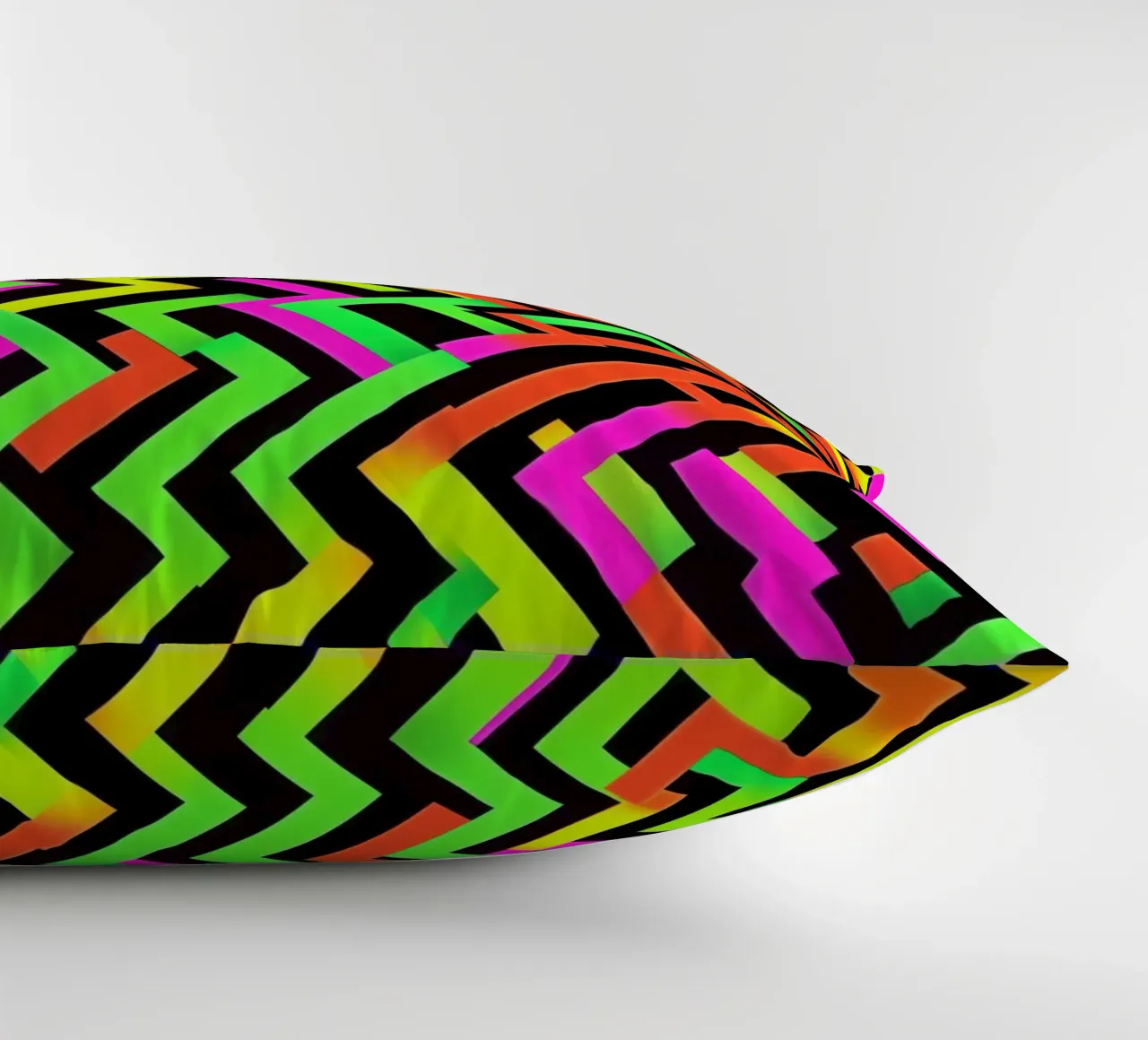 Contemporary Escher pattern in neon style decorative cushion by Autofocus