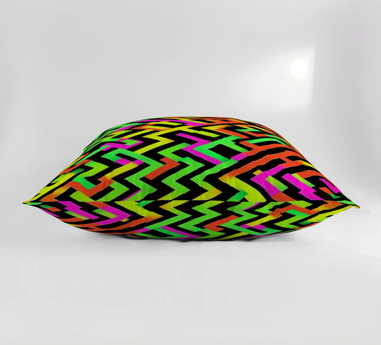 Contemporary Escher pattern in neon style decorative cushion by Autofocus