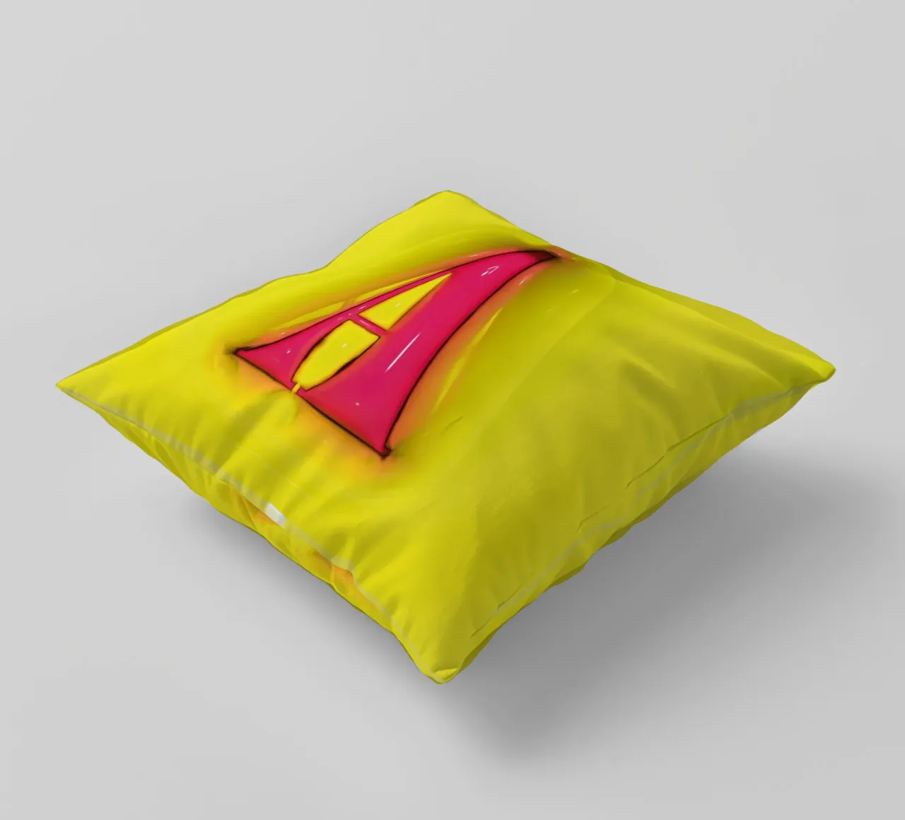 Bubblegum Inflate Initials A Green decorative cushion by Malou-Studio