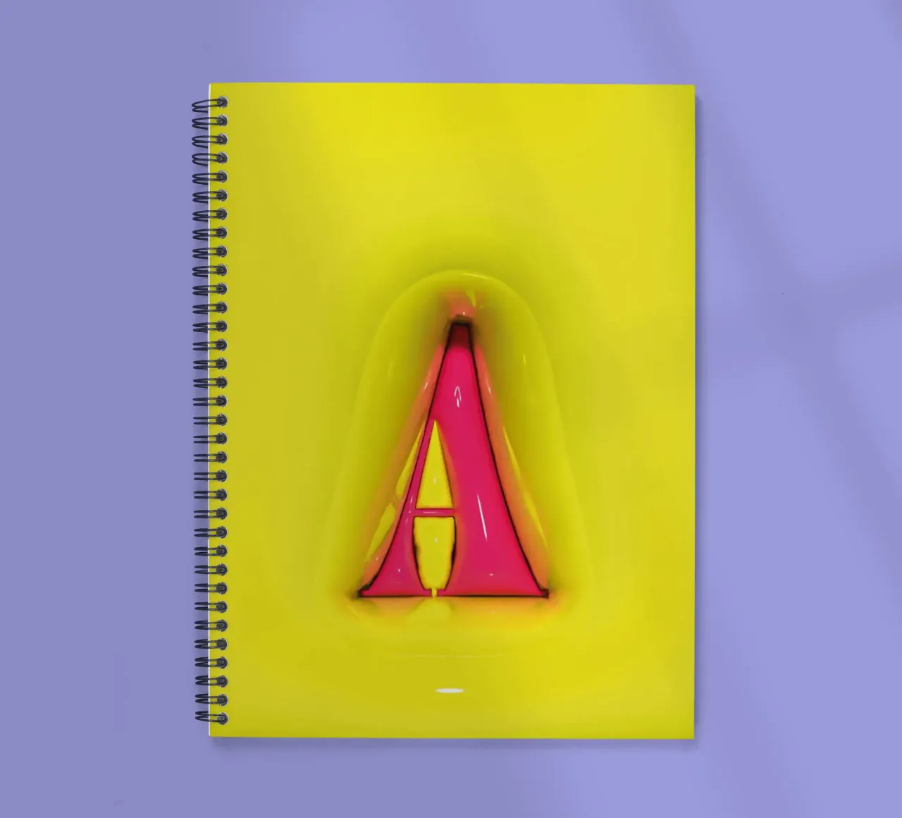 Bubblegum Inflate Initials A Green spiral notebook by Malou-Studio