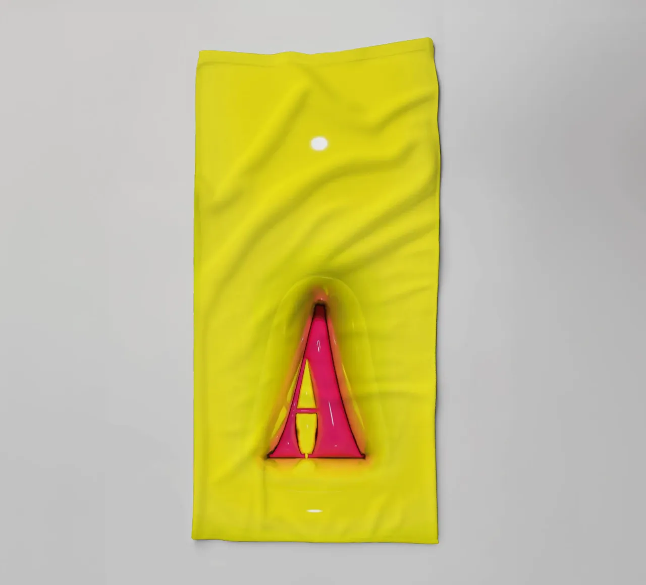 Bubblegum Inflate Initials A Green towel by Malou-Studio