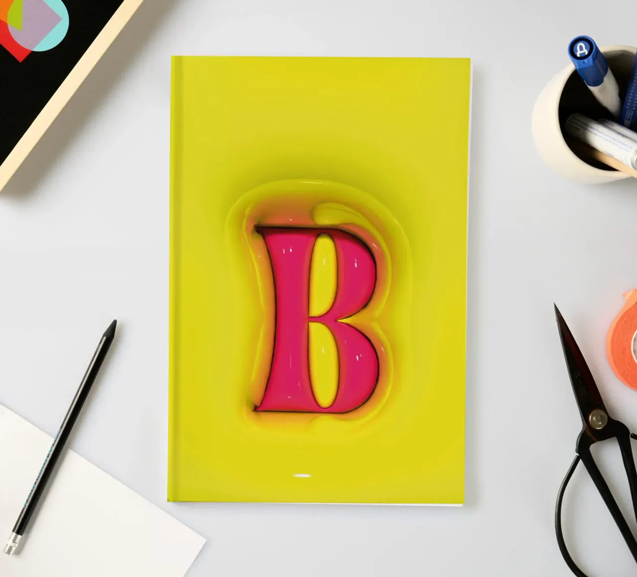 Bubblegum Inflate Initials B Green notebook by Malou-Studio