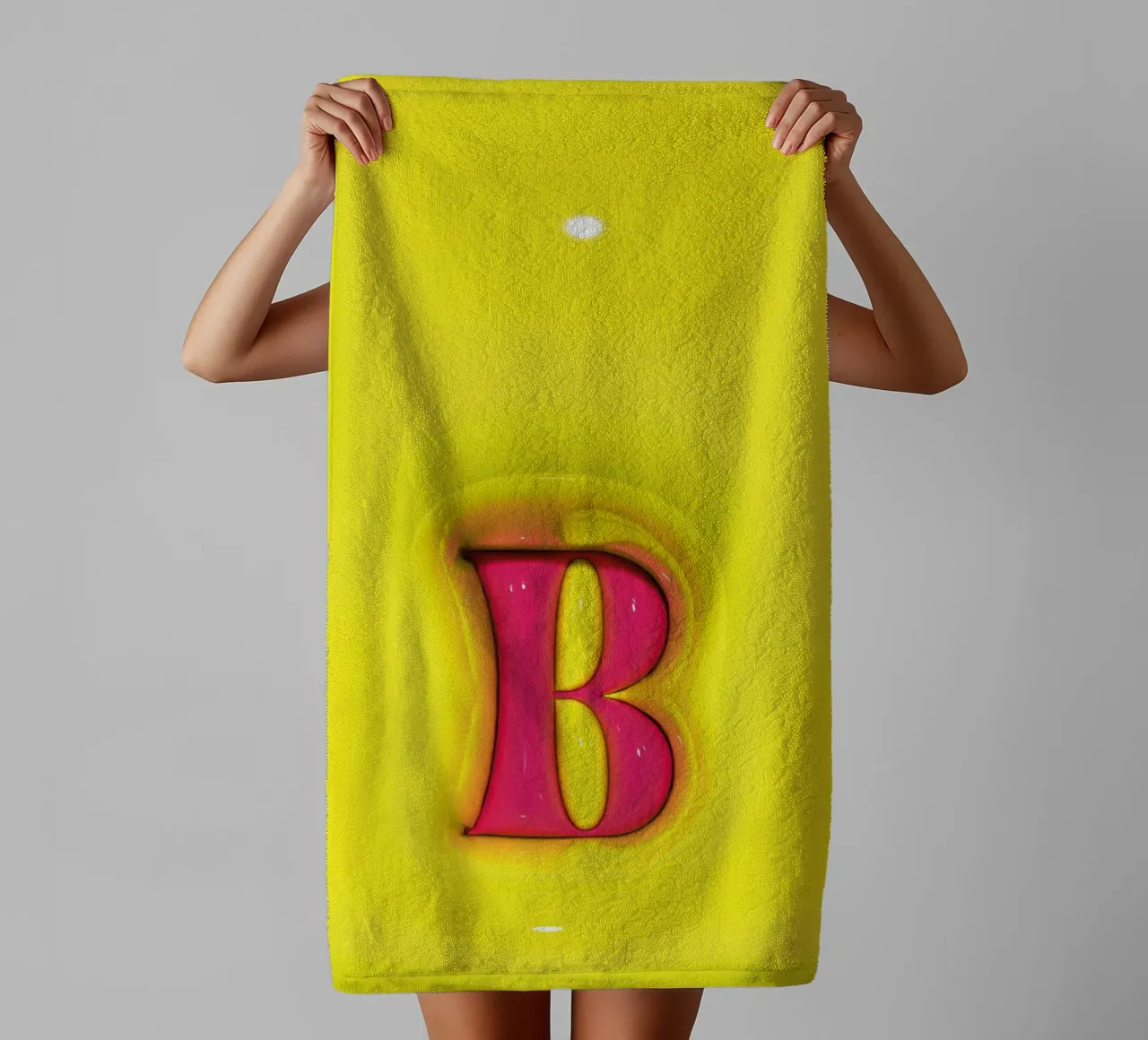 Bubblegum Inflate Initials B Green towel by Malou-Studio