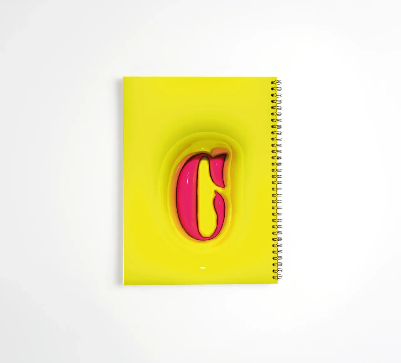 Bubblegum Inflate Initials C Green spiral notebook by Malou-Studio