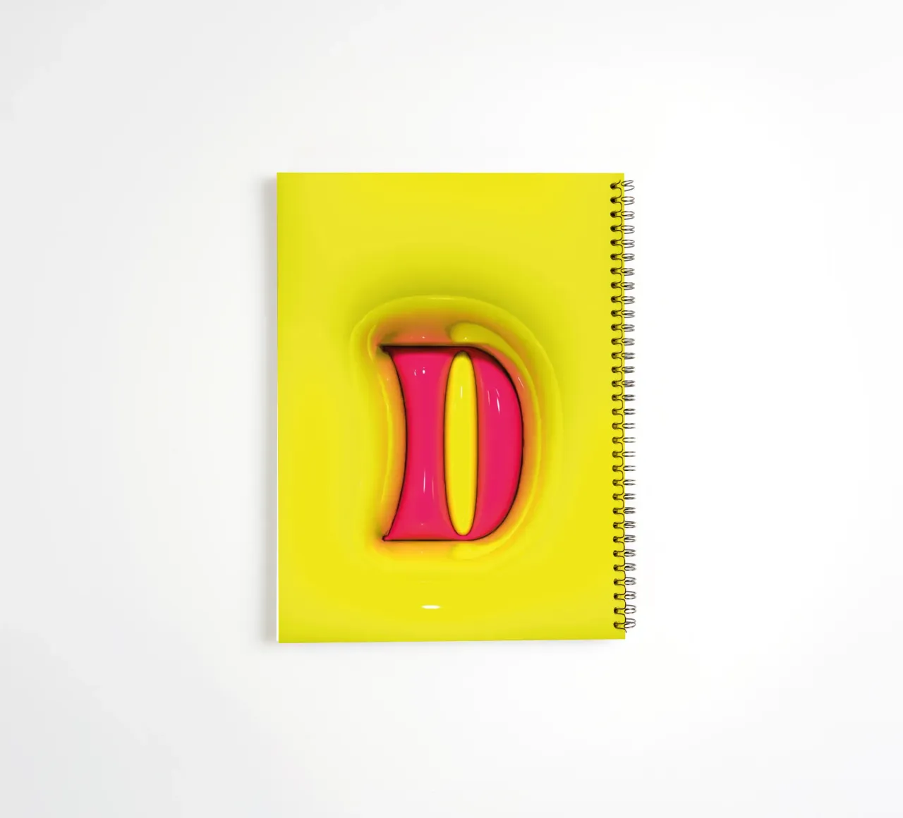 Bubblegum Inflate Initials D Green spiral notebook by Malou-Studio