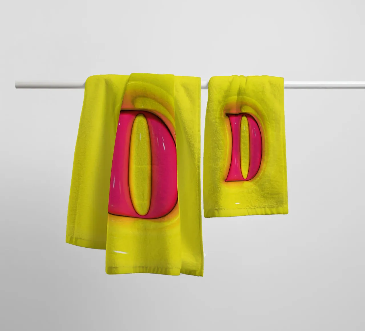 Bubblegum Inflate Initials D Green towel by Malou-Studio
