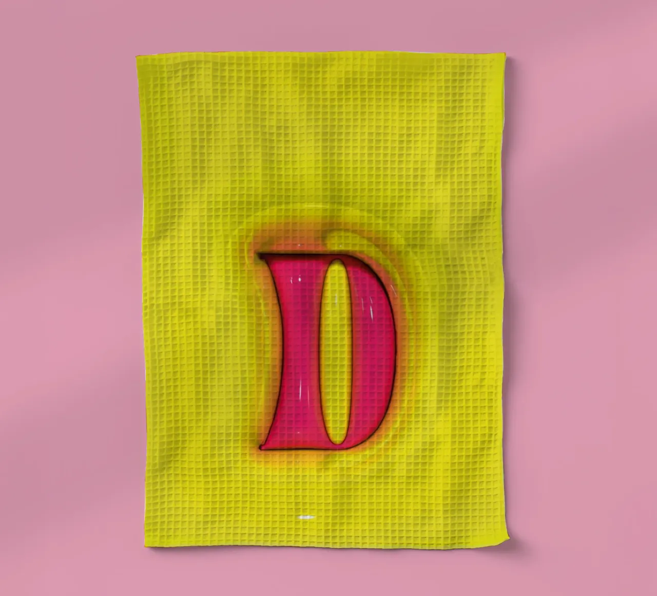 Bubblegum Gonflable Initiales D Vert torchon de Malou-Studio