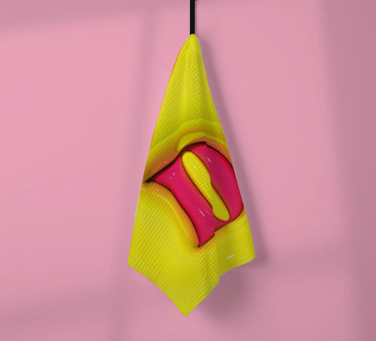 Bubblegum Gonflable Initiales D Vert torchon de Malou-Studio