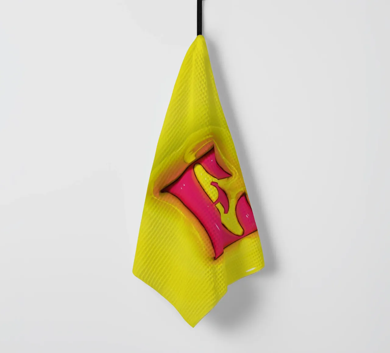 Bubblegum Gonflable Initiales E Vert torchon de Malou-Studio