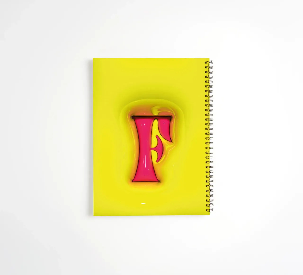Bubblegum Inflate Initials F Green spiral notebook by Malou-Studio