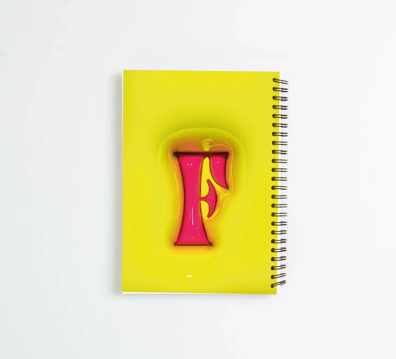 Bubblegum Inflate Initials F Green spiral notebook by Malou-Studio