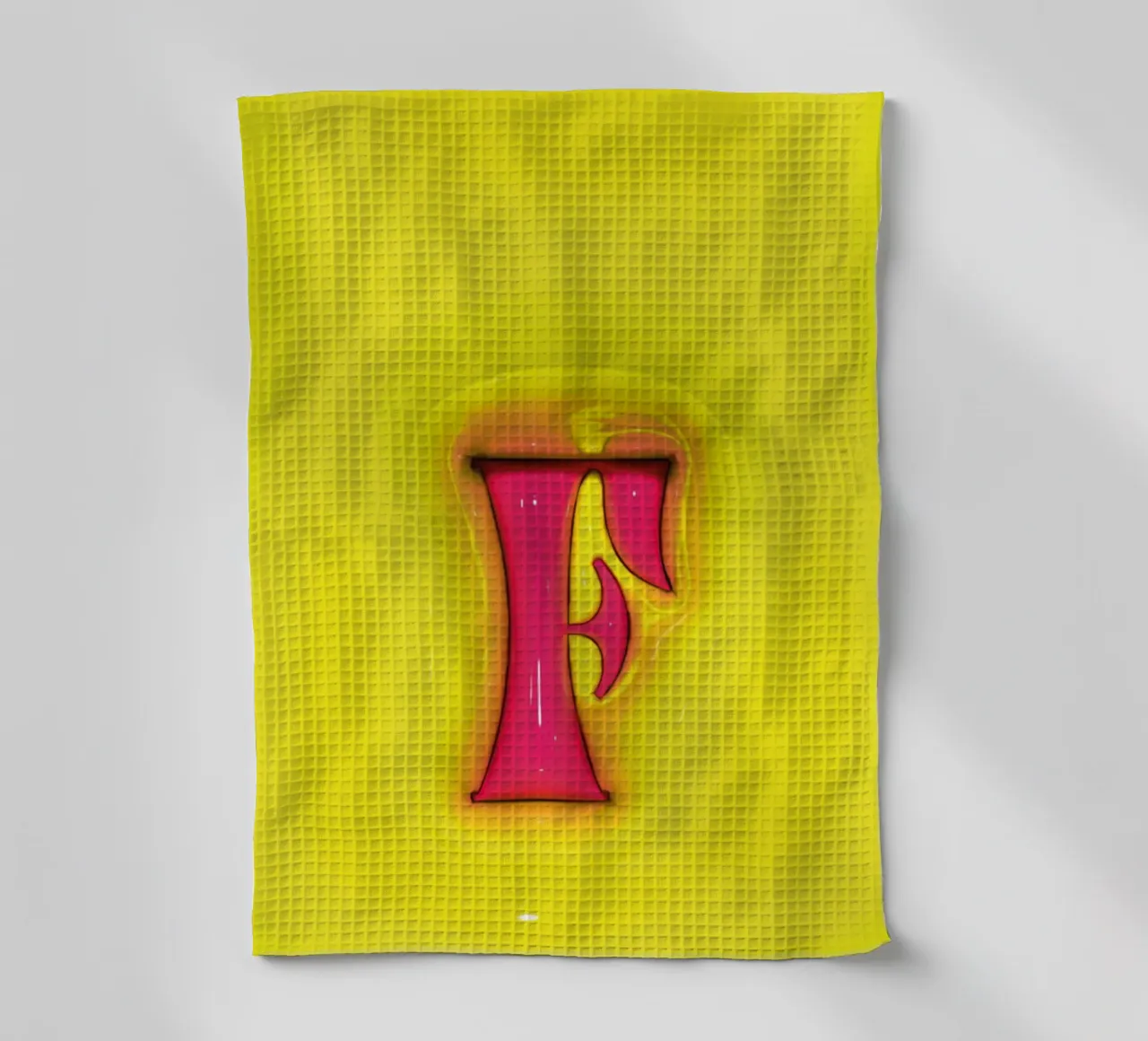 Bubblegum Gonflable Initiales F Vert torchon de Malou-Studio