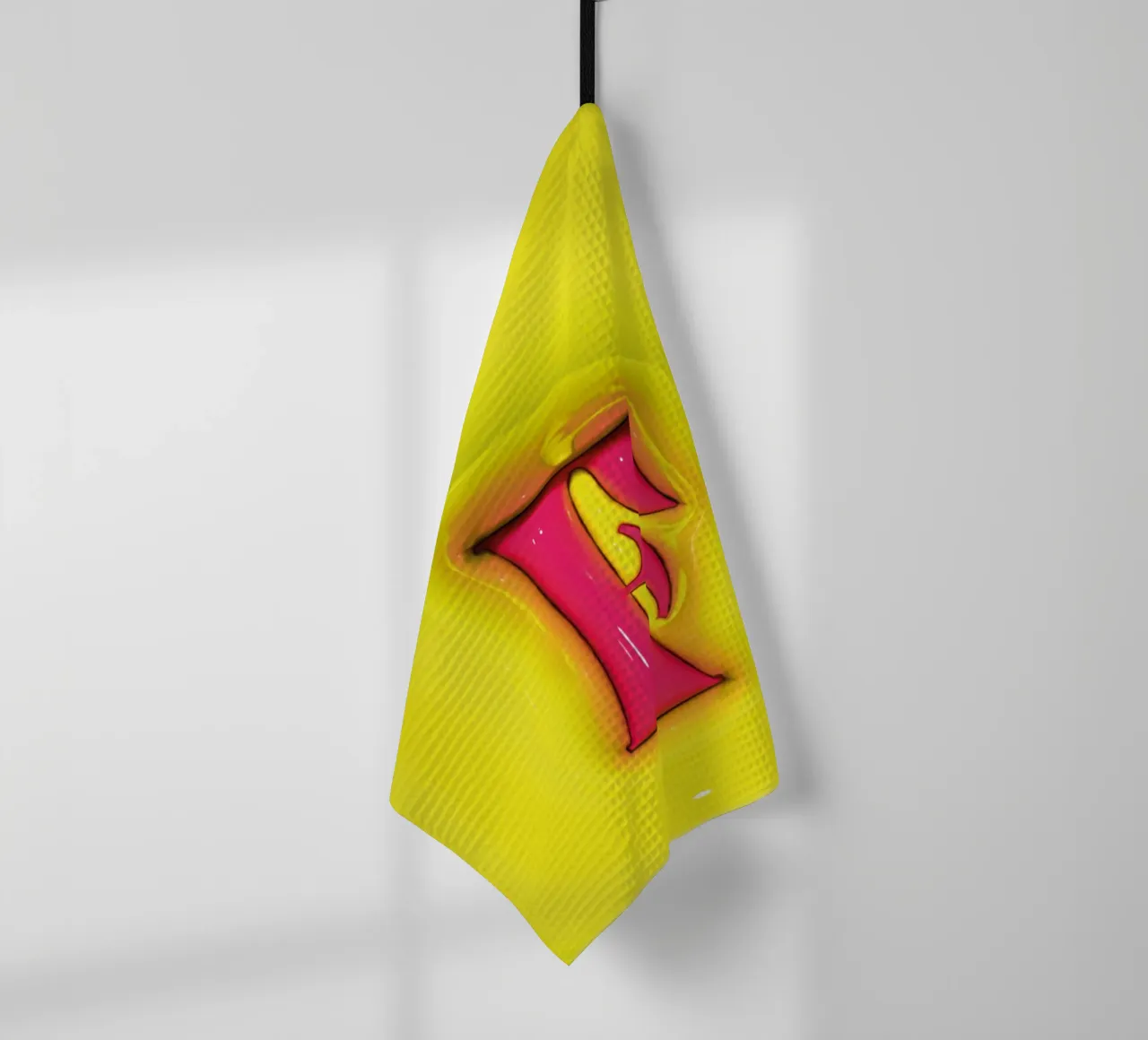 Bubblegum Gonflable Initiales F Vert torchon de Malou-Studio