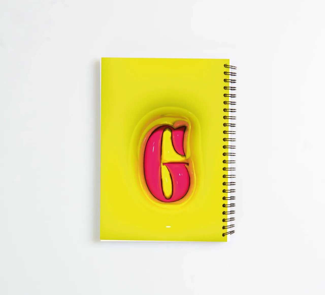 Bubblegum Inflate Initials G Green spiral notebook by Malou-Studio