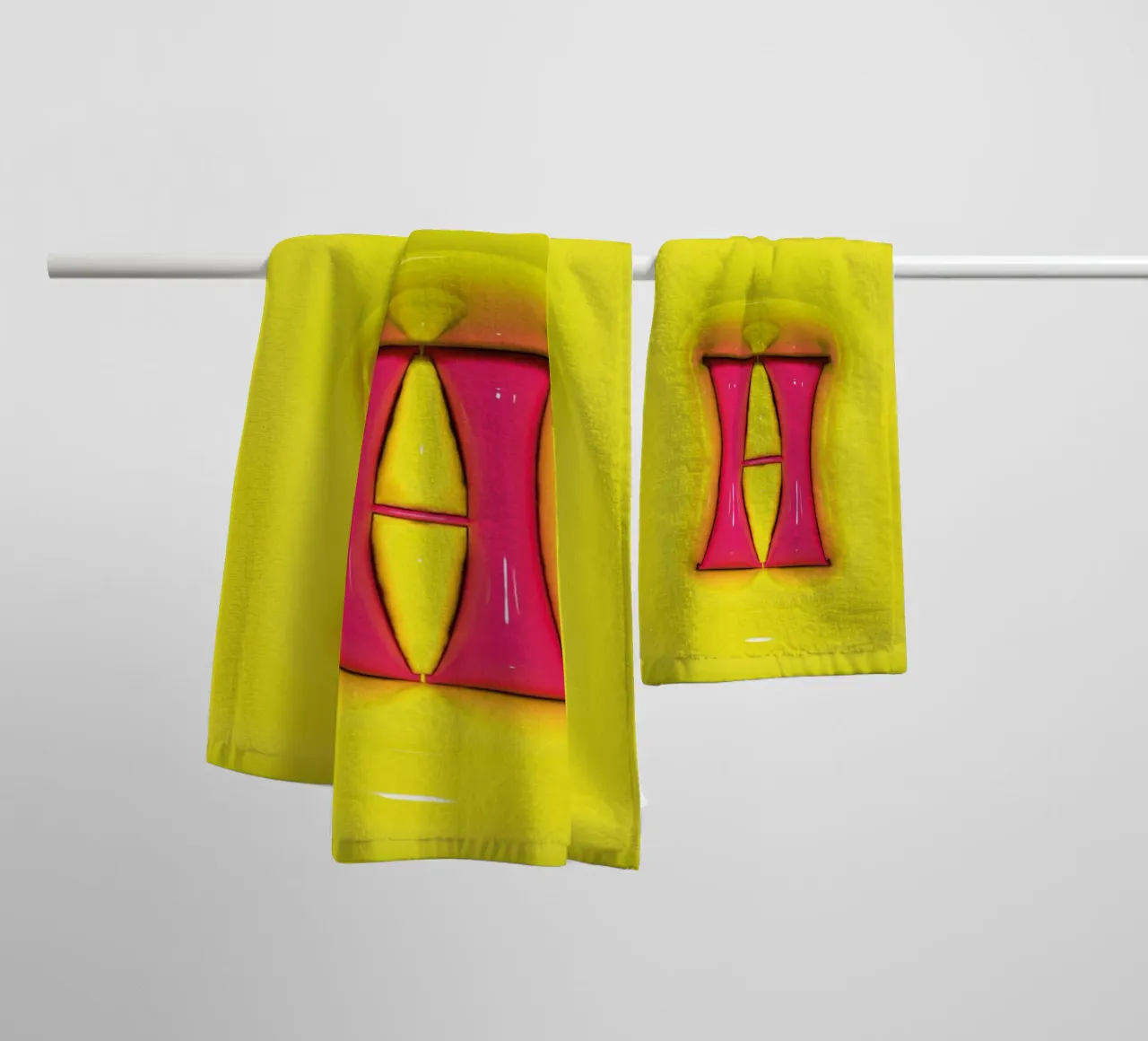 Bubblegum Inflate Initials H Green towel by Malou-Studio
