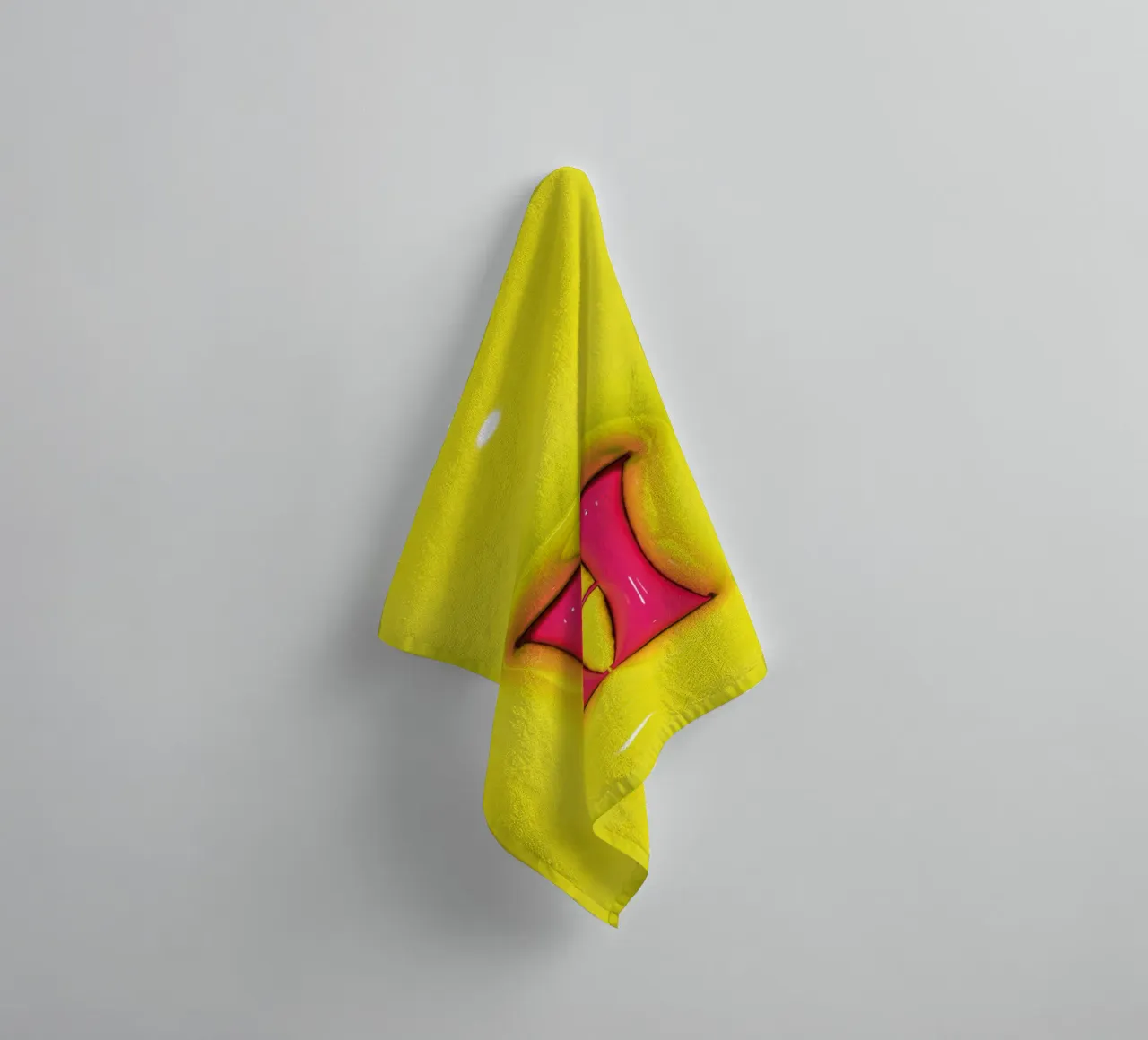 Bubblegum Inflate Initials H Green towel by Malou-Studio