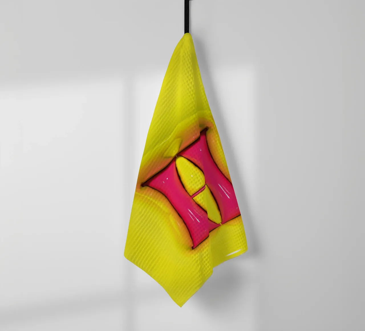 Bubblegum Gonflable Initiales H Vert torchon de Malou-Studio