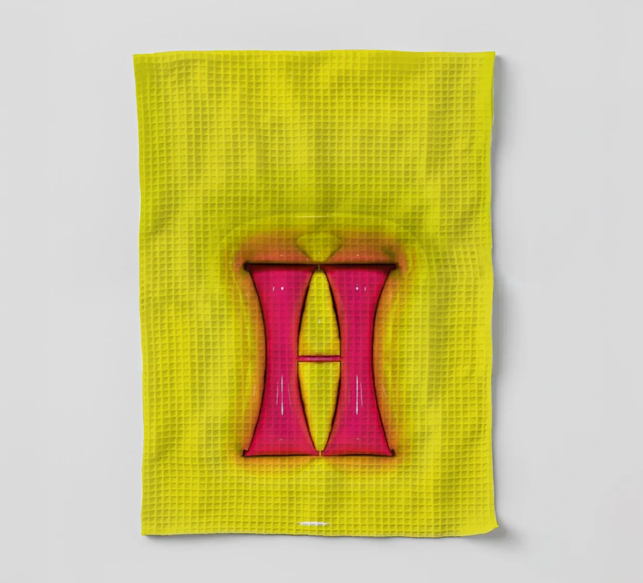 Bubblegum Gonflable Initiales H Vert torchon de Malou-Studio