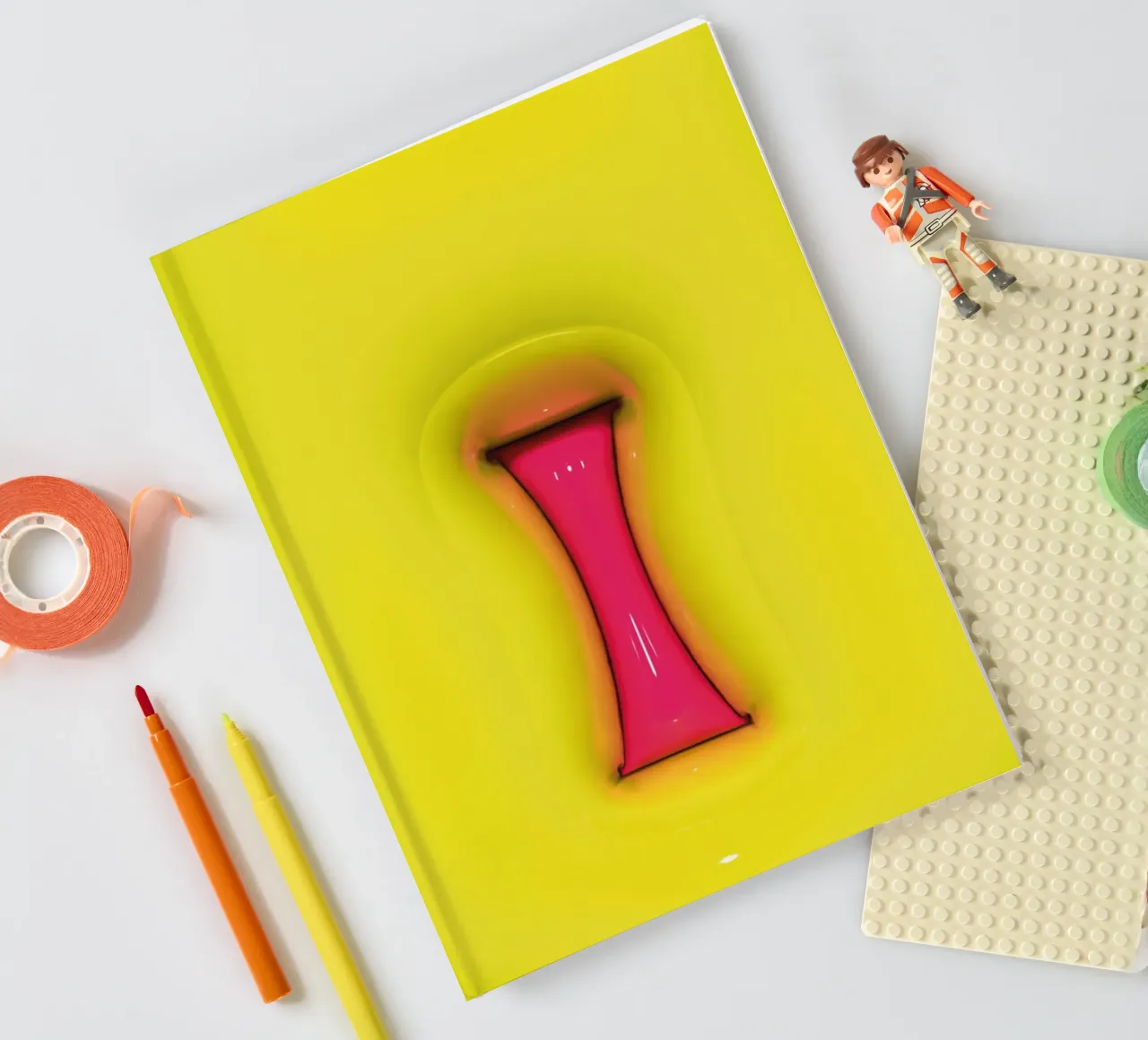 Bubblegum Inflate Initials I Green notebook by Malou-Studio