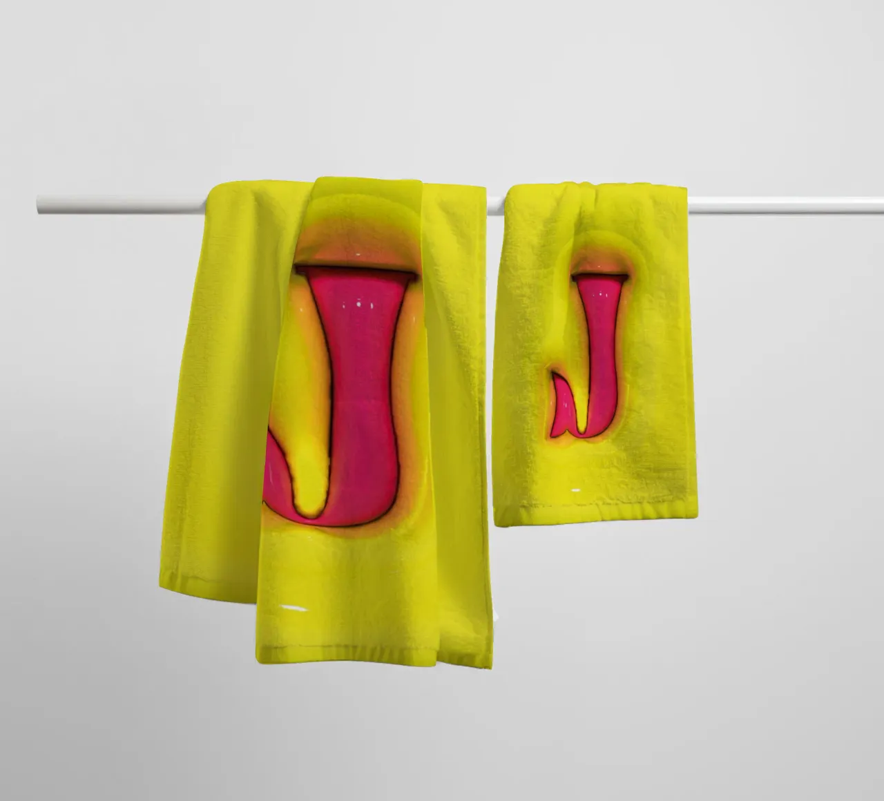 Bubblegum Inflate Initials J Green towel by Malou-Studio