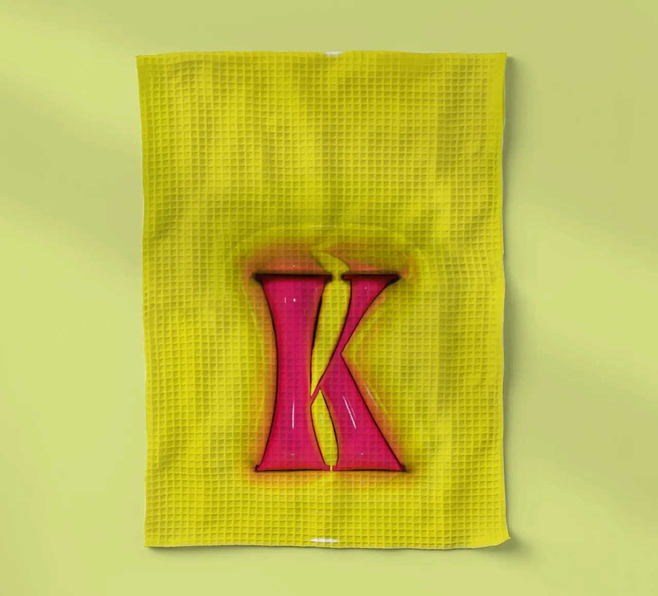 Bubblegum Gonflable Initiales K Vert torchon de Malou-Studio