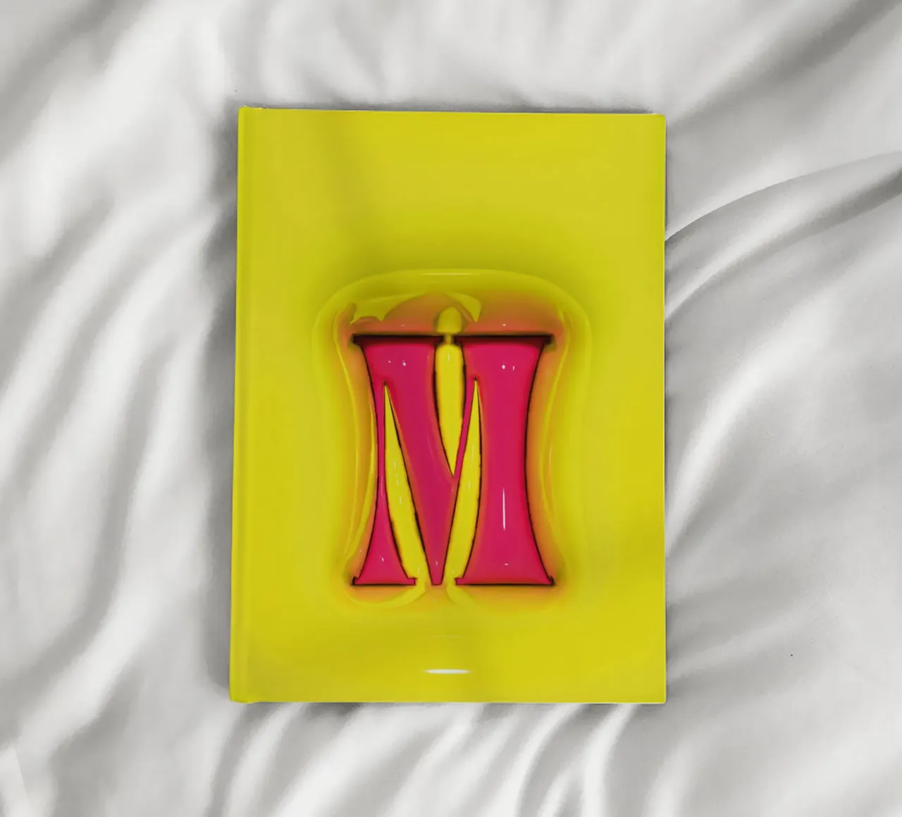 Bubblegum Inflate Initials M Green notebook by Malou-Studio