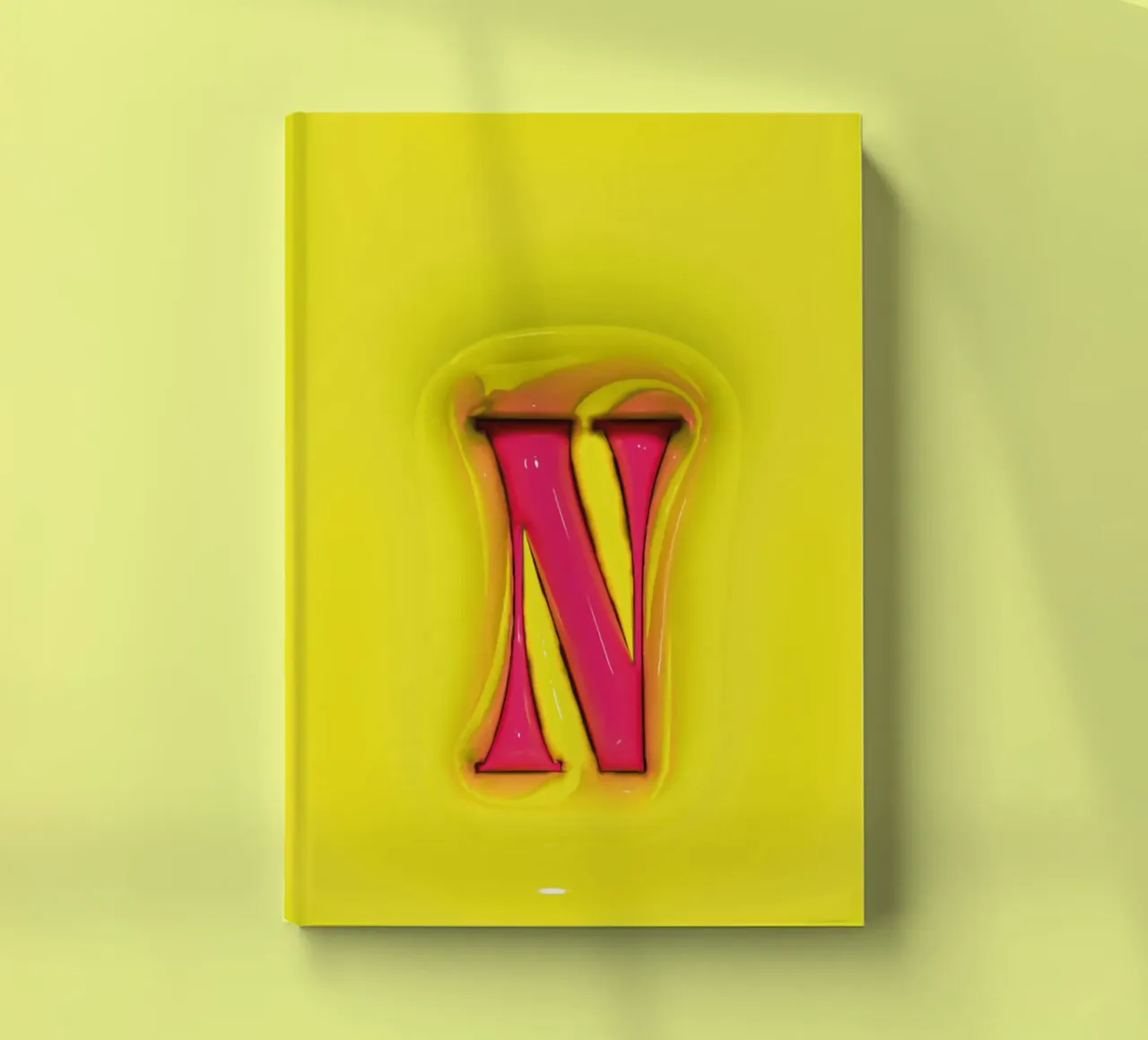 Bubblegum Inflate Initials N Green notebook by Malou-Studio