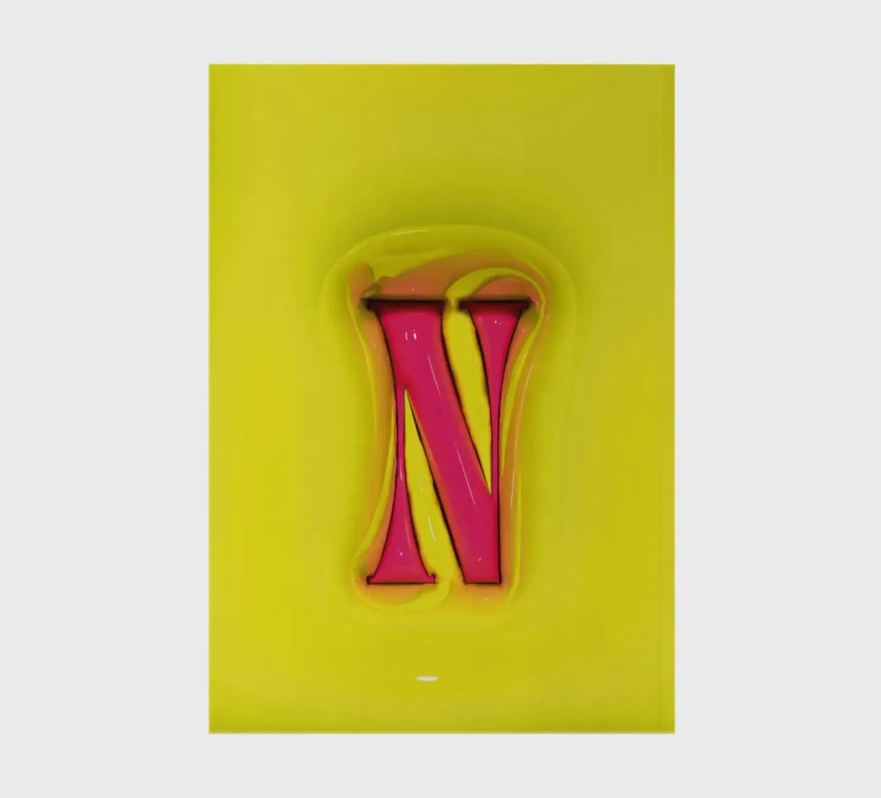 Bubblegum Inflate Initials N Green notebook by Malou-Studio