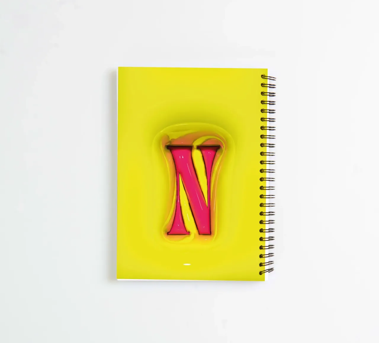 Bubblegum Inflate Initials N Green spiral notebook by Malou-Studio