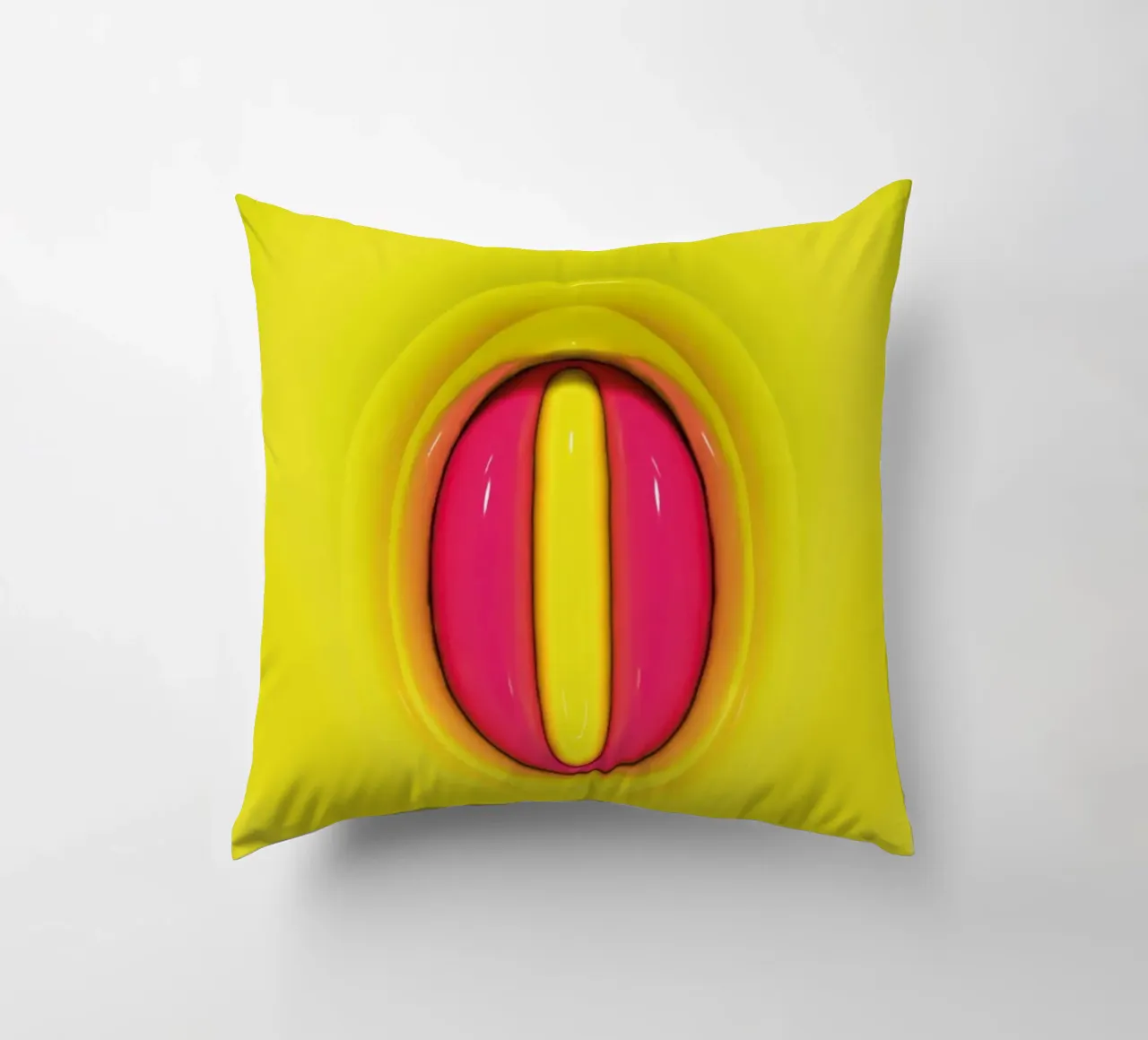 Bubblegum Inflate Initials O Green decorative cushion by Malou-Studio