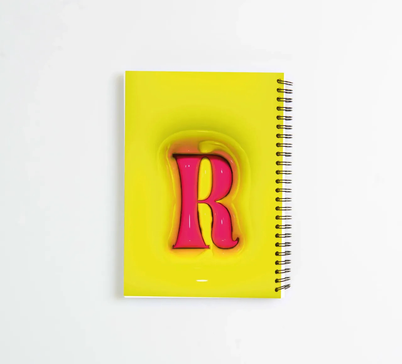 Bubblegum Inflate Initials R Green spiral notebook by Malou-Studio