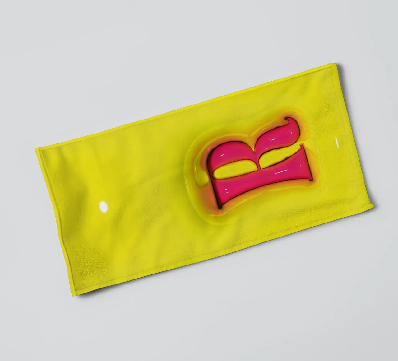 Bubblegum Inflate Initials R Green towel by Malou-Studio