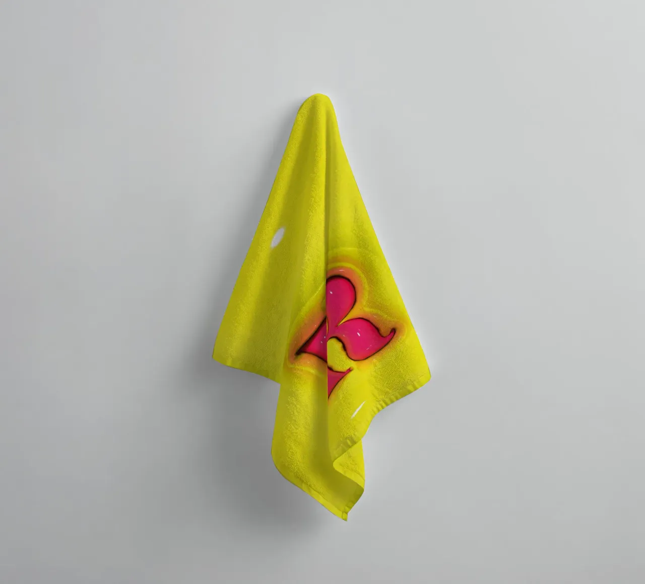 Bubblegum Inflate Initials R Green towel by Malou-Studio