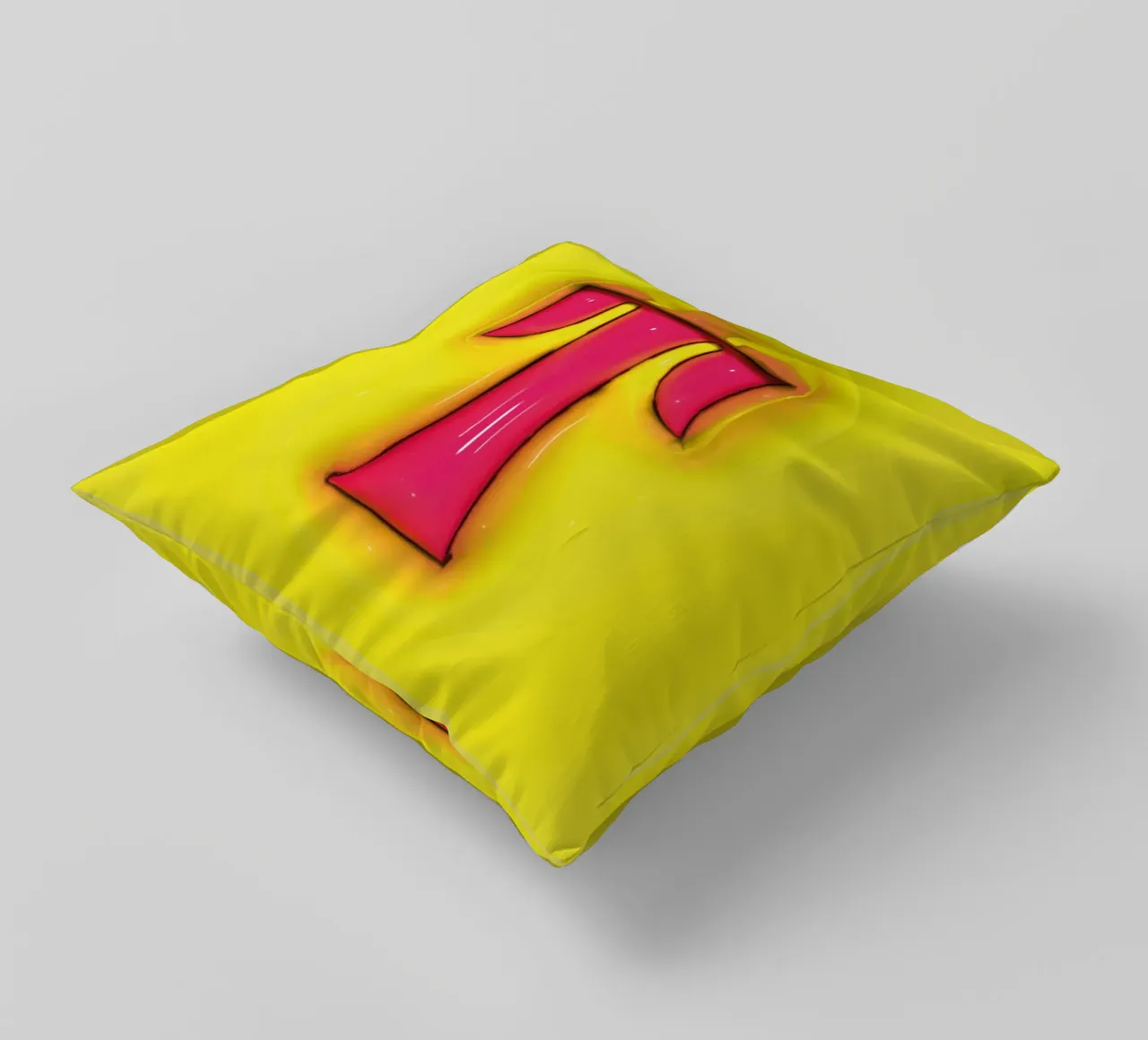 Bubblegum Inflate Initials T Green decorative cushion by Malou-Studio